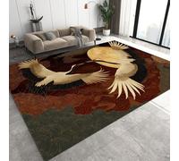 Grue De Style Japonais Tapis de Salon Petit 120x170 cm 3D Est Oiseaux Tapis de Chambre Flanelle Antidérapant Lavable Poil Court Rug pour Salon Chambre Q-409