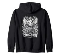 Grue et Tortue Longue et Vie éternelle Mythe Japonais Sweat à Capuche