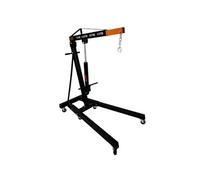 Moteur Grue 1 Tonne Ton 1000kg Hydraulique Manche Pompe Monte-Charge Pieds Pliables Support Cric Poignée 6 Roules Ultra-Résistants Atelier Garage 4 Positions JIB Chaîne Crochet Acier Revêtu En Poudre