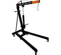 Moteur Grue 1 Tonne Ton 1000kg Hydraulique Manche Pompe Monte-Charge Pieds Pliables Support Cric Poignée 6 Roules Ultra-Résistants Atelier Garage 4 Positions JIB Chaîne Crochet Acier Revêtu En Poudre