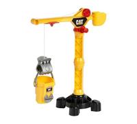 Grue jouet de construction KLEIN Caterpillar 3256 avec base stable, contrepoids remplissable, rotation 360° et manivelle