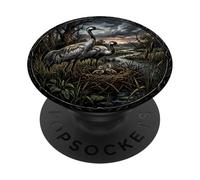 Grue Mignonne ornithologue ornithologue Oiseau de Bonheur et de Sagesse PopSockets PopGrip Adhésif