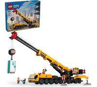 Grue mobile LEGO City jaune, grue, jouet pour enfant avec flèche extensible et 4 minifigures pour le jeu de rôle, jouets de construction pour garçons et filles, cadeau pour les 9 ans, 60409