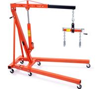 Grue motorisée de levage 2t - Grue d'atelier + nivellement - Cric moteur 680 kg - Support moteur pliable en acier haute performance - Grue d'atelier - Cric à engrenages - Grue de levage - Grue de char