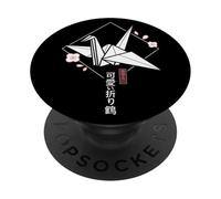 Grue Origami Kawaii Classique - Esthétique Japonaise Sakura PopSockets PopGrip Adhésif