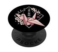 Grue Origami Kawaii - Japonais Sakura Esthétique PopSockets PopGrip Adhésif