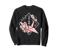 Grue Origami Kawaii - Japonais Sakura Esthétique Sweatshirt