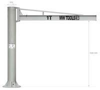 Grue pivotante manuelle colonne 1T flèche 3m MW Tools KZK100