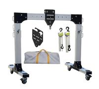 Grue portique portable en aluminium, capacité de 2000 kg, hauteur réglable de 2,7 à 4,1 m, portée de 2,7 à 4,3 m pour atelier, garage