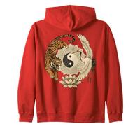 Grue, Tigre, Yin Yang, Mandala, Harmonie, Symbole Nature Sweat à Capuche