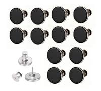 GrueGard 12 Boutons de Jean sans Couture - Boutons Réglables 17mm pour Serrer la Taille, DIY Réparation & Ajustement de Pantalon (Black)