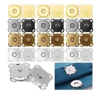 GrueGard Boutons magnétiques, boutons pression à coudre, fermoir magnétique sac & vêtements, bouton magnétique couture DIY, sacs, portefeuilles, vestes (Mixed Colour, 18mm*12)