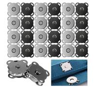 GrueGard Boutons magnétiques, boutons pression à coudre, fermoir magnétique sac & vêtements, bouton pression magnétique couture DIY, aimants à coudre pour sacs, portefeuilles, vestes (Black, 12mm*12)