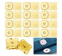 GrueGard Boutons magnétiques, boutons pression à coudre, fermoir magnétique sac & vêtements, bouton pression magnétique couture DIY, aimants à coudre pour sacs, portefeuilles, vestes (Golden, 18mm*12)