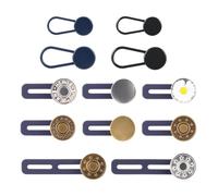 GrueGard Lot de 12 Extenseurs de Taille de Pantalon | Sans Couture | Élargisseur de Ceinture Homme & Femme | Boutons de Prolongation en Métal & Plastique | Pour Jean, Grossesse, Quotidien