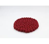 Grült Home Dessous de plat - Dessous de plat en feutre pour tasses, casseroles, poêles et tasses feutrés à la main au Népal (rouge châtaigne, cercle 20 cm)