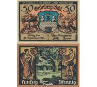 grünberg dans silésie Notgeld: 489.1 Un 4. Ancien HUnus Notgeld StUndt grünberg dans silésie Neuf 1921 50 Pfennig (Billets pour Les collectionneurs - Pas de Moyen de paiement)