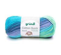 Gründl 4921-01 Cotton Quick Fil De Crochet - Bleu Clair/Violet/Vert Pomme - 260 m