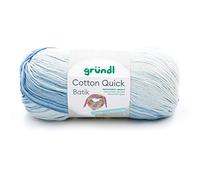 Gründl 4921-02 Cotton Quick Fil De Crochet - Bleu Clair/Bleu Moyen/Bleu Foncé - 260 m