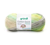 Gründl 4921-03 Cotton Quick Fil De Crochet - Naturel/Turquoise/Jaune/Vert - 260 m