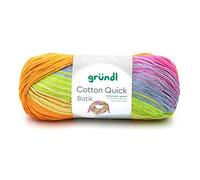 Gründl 4921-04 Cotton Quick Fil De Crochet - Orange/Vert/Bleu/Violet - 260 m