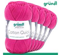 Gründl 5 x 50g Cotton Quick uni Fil Coton Layette Été Tricot Crochet