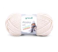 Gründl Alaska Laine à tricoter unie - 80% polyacrylique, 20% laine - Épaisse - 100 g - Crème