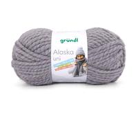 Gründl Alaska Laine à tricoter unie - 80% polyacrylique, 20% laine - Épaisse - 100 g - Gris moyen