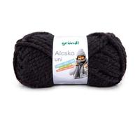 Gründl Alaska Laine à tricoter unie - 80% polyacrylique, 20% laine - Épaisse - 100 g - Noir