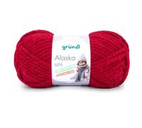 Gründl Alaska Laine à tricoter unie - 80% polyacrylique, 20% laine - Épaisse - 100 g - Rouge