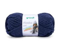 Gründl Alaska Laine à tricoter unie - 80% polyacrylique, 20% laine - Laine épaisse - 100 g - Bleu marine