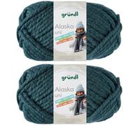 Gründl Alaska Uni 2 x 100 g en 80 % polyacrylique, 20 % laine avec instructions (français non garanti) Baleine (20 pétrole)