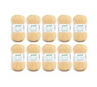 Gründl Baby Cotton Laine pour tricot et crochet Laine pour bébé 50% coton, 50% polyacrylique, résistante et facile d'entretien, 50 g/140 m, pour aiguilles 3,5 à 4,5 cm, 10 x 50 g, jaune