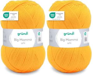 Gründl Big Mama uni, Acrylique, Curry Yellow, 29 x 16 x 12 cm, Set de 1040 Pièces (Lot de 2)