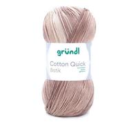 Gründl Cotton Quick Batik 100g Longueur de fil 260m légèrement brillant Coton Laine Crochet Tricot Nature/Marron/Beige