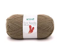 GRÜNDL Eco Socks Life Uni Pelote de laine vierge et polyamide recyclé Beige foncé 100 g