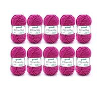 Gründl Economy Pack Fil à feutrer en Laine Uni, 10 pièces, Fuschia