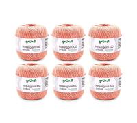 Gründl Fil à Crocheter 100 ombré (Fil à Crocheter en Coton mercerisé, 100% Coton, 100 g / 566 m, Aiguilles : 1,5-2, 6 x 100 g), Orange