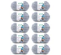 Gründl Funny uni, Fil pour Aiguilles & Crochet (Fil Chenille à l’Aspect velouté 100% Polyester, 10 x 100 g / 120 m, grosseur d’Aiguilles n° 5 à 6, 10 x 100 g), Gris Clair