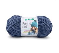 Gründl Funny Uni Laine chenille douce pour crochet confortable et agréable pour la peau 100% polyester 1 pelote 100 g/120 m aiguille 5-6 jeans