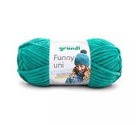 Gründl Funny Uni - Laine chenille douce pour crochet - Douce et douce pour la peau - 100% polyester - 1 pelote de 100 g / 120 m - Taille des aiguilles 5-6 - Émeraude