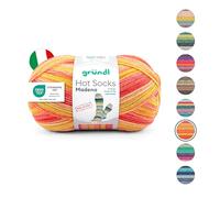 Gründl Hot Socks 3509-06 Madena Lot de 4 pelotes de laine à tricoter pour chaussettes Motif soleil