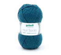 Gründl Hot Socks Chaussettes Coton uni couleur 47 - Bleu pétrole, chaussette coton laine à tricoter Chaussettes