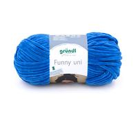Gründl Laine 100 g Funny FB. 14 - Bleu Roi, fil à tricoter souple & Crochet