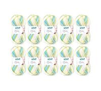 Gründl Laine Baby color - laine pour bébé à crocheter et à tricoter avec dégradé de couleurs - 70 % acrylique, 30 % polyamide - 10 pelotes 50 g / 150 m - taille d’aiguille 3,5-4,5Vert