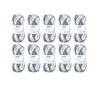 Gründl Laine Baby color - laine pour bébé à crocheter et à tricoter avec dégradé de couleurs - 70% acrylique, 30% polyamide - 10 pelotes 50 g / 150 m - taille d’aiguille 3,5-4,5 -anthracite-gris