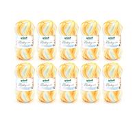 Gründl Laine Baby color - laine pour bébé à crocheter et à tricoter avec dégradé de couleurs - 70 % acrylique, 30 % polyamide - 10 pelotes 50 g / 150 m - taille d’aiguille 3,5-4,5Orange