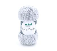 Gründl Laine Baby Dream (fil à tricoter et à crochet douillet en 100% polyester, 50 g/136 m, taille des aiguilles 5-6, 1 x 50 g), gris argenté