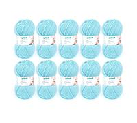 Gründl Laine Baby uni - laine bébé douce pour crocheter et tricoter-douce et agréable pour la peau - 70 % polyacrylique, 30 % polyamide - 10 pelotes 50 g / 150 -taille d’aiguille 3,5 - 4,5 - Turchese