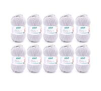 Gründl Laine Baby uni - laine bébé douce pour crocheter et tricoter-douce et agréable pour la peau - 70% polyacrylique, 30% polyamide - 10 pelotes 50 g / 150 -taille d’aiguille 3,5 - 4,5 - gris